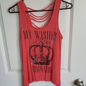 Charlotte Russe Coral Graphic Tank Top